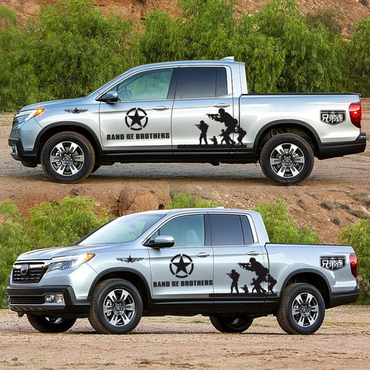 2 PCS/Set D-135 Band of Brothers Pattern Car Modified Decorative Sticker(Black) by buy2fix