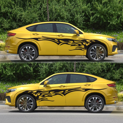 2 PCS/Set D-144 Fire Element Pattern Car Modified Decorative Sticker(Black) by buy2fix