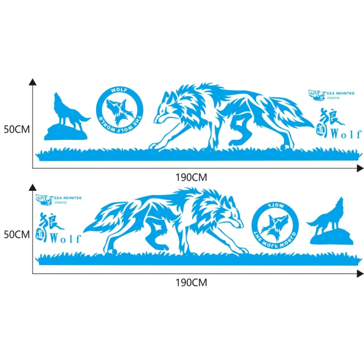 2 PCS/Set D-180 Wolf Totem Pattern Car Modified Decorative Sticker(Blue) - In Car by buy2fix | Online Shopping UK | buy2fix