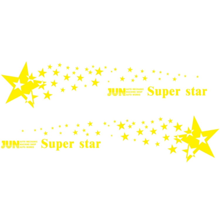 2 PCS/Set D-207 Star Pattern Car Modified Decorative Sticker(Yellow) by buy2fix