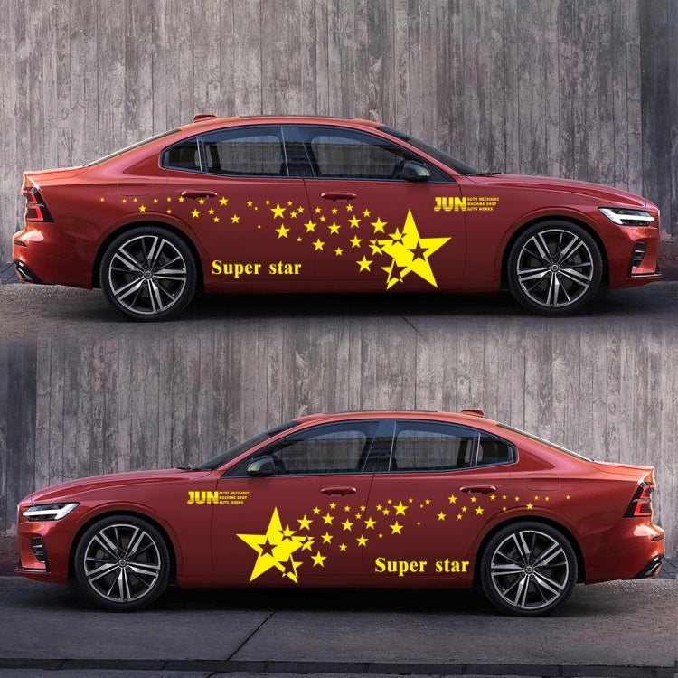 2 PCS/Set D-207 Star Pattern Car Modified Decorative Sticker(Yellow) by buy2fix