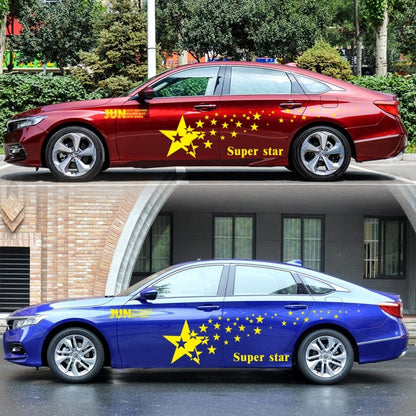 2 PCS/Set D-207 Star Pattern Car Modified Decorative Sticker(Yellow) by buy2fix