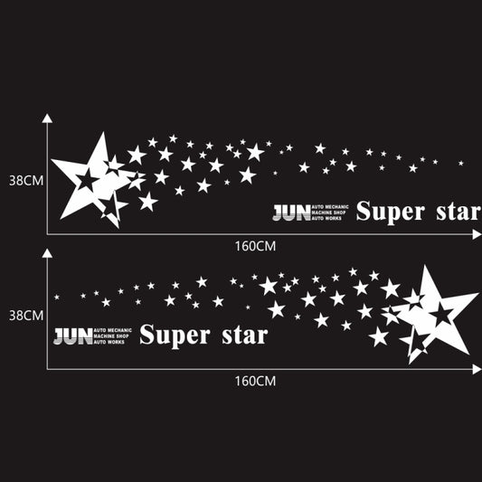 2 PCS/Set D-207 Star Pattern Car Modified Decorative Sticker(White) by buy2fix