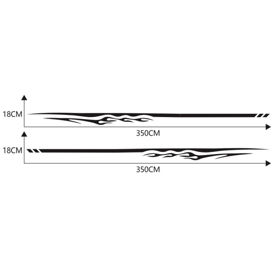 2 PCS/Set D-280 Flame Streak Pattern Car Modified Decorative Sticker(Black) by buy2fix