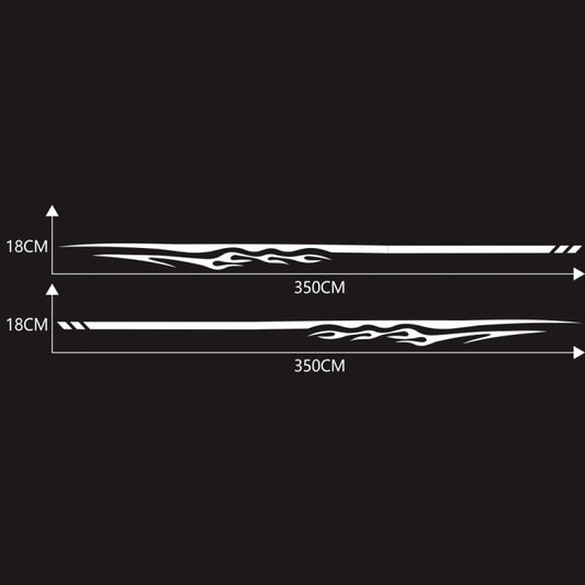 2 PCS/Set D-280 Flame Streak Pattern Car Modified Decorative Sticker(White) by buy2fix