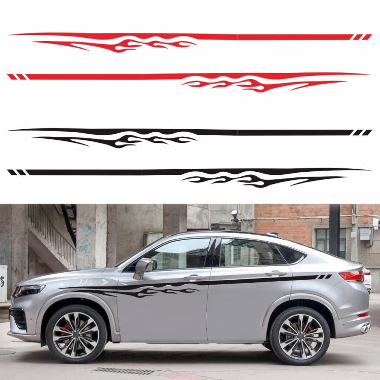 2 PCS/Set D-280 Flame Streak Pattern Car Modified Decorative Sticker(White) - In Car by buy2fix | Online Shopping UK | buy2fix