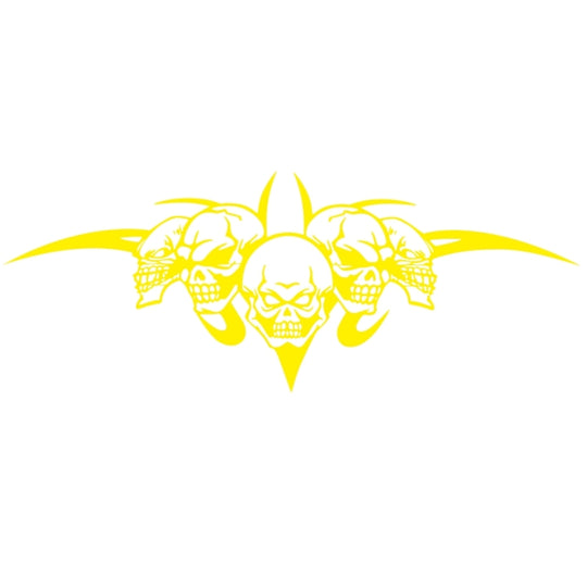 D-299 Skull Pattern Car Modified Hood Decorative Sticker(Yellow)