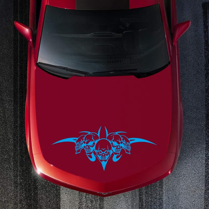D-299 Skull Pattern Car Modified Hood Decorative Sticker(Blue) - In Car by buy2fix | Online Shopping UK | buy2fix