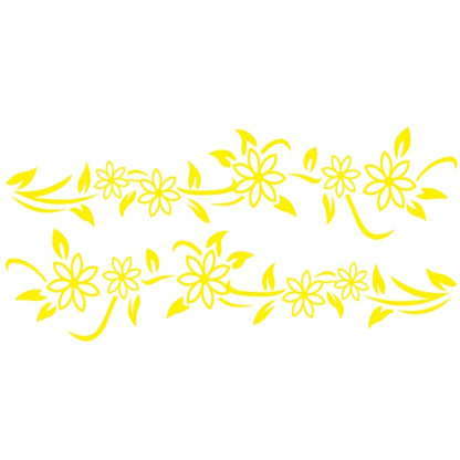 2 PCS/Set D-378 Flower Totem Pattern Car Modified Decorative Sticker(Yellow) by buy2fix