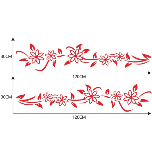 2 PCS/Set D-378 Flower Totem Pattern Car Modified Decorative Sticker(Red) by buy2fix