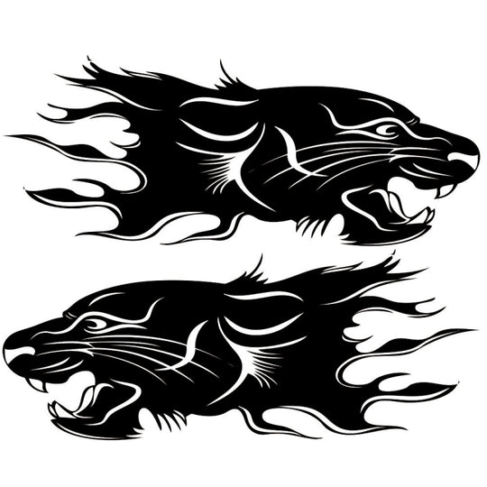 2 PCS/Set D-417 Lion Pattern Car Modified Decorative Sticker(Black)