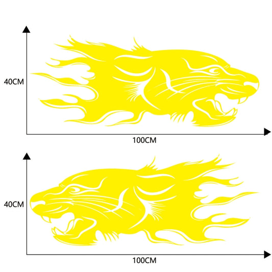 2 PCS/Set D-417 Lion Pattern Car Modified Decorative Sticker(Yellow) by buy2fix