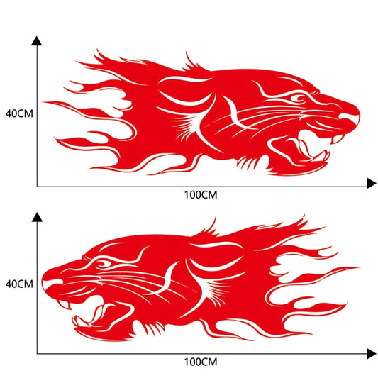 2 PCS/Set D-417 Lion Pattern Car Modified Decorative Sticker(Red) by buy2fix