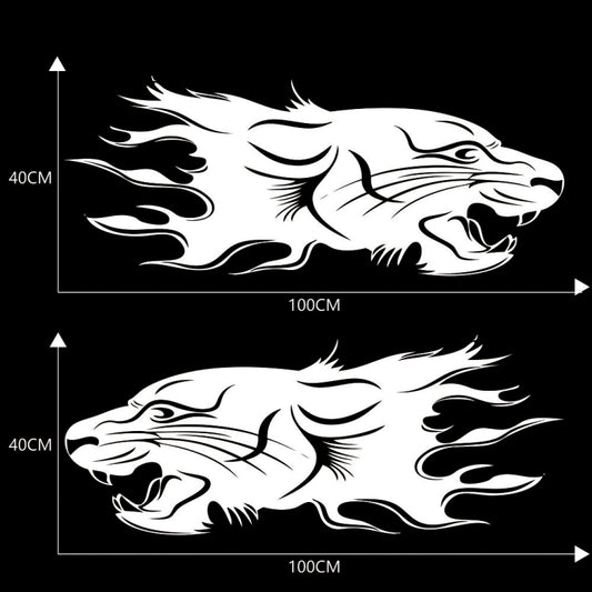 2 PCS/Set D-417 Lion Pattern Car Modified Decorative Sticker(White) by buy2fix