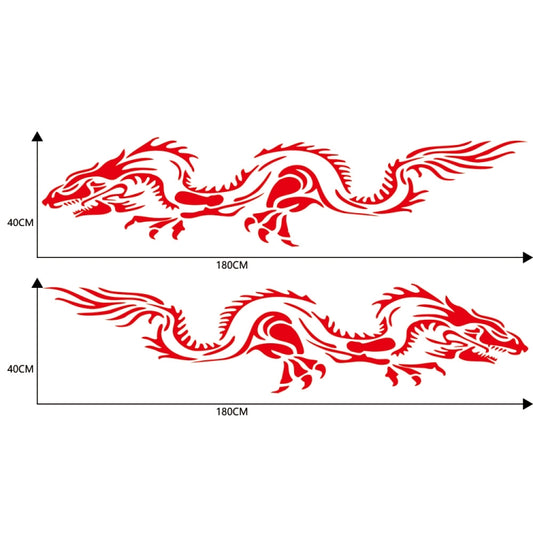 2 PCS/Set D-418 Dragon Totem Tribe Pattern Car Modified Decorative Sticker(Red) by buy2fix