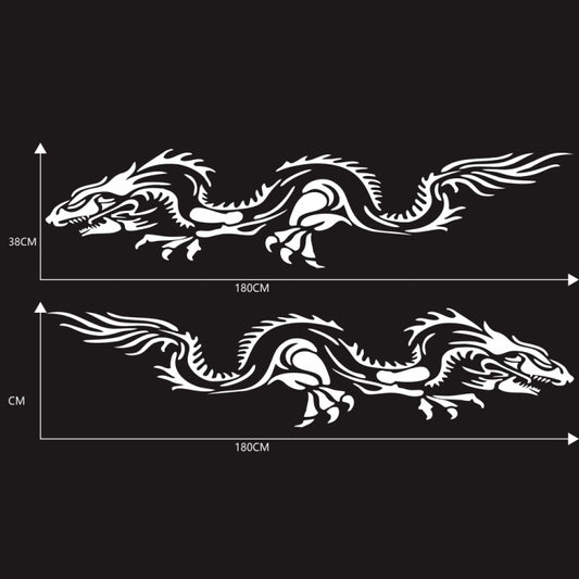 2 PCS/Set D-418 Dragon Totem Tribe Pattern Car Modified Decorative Sticker(White) by buy2fix