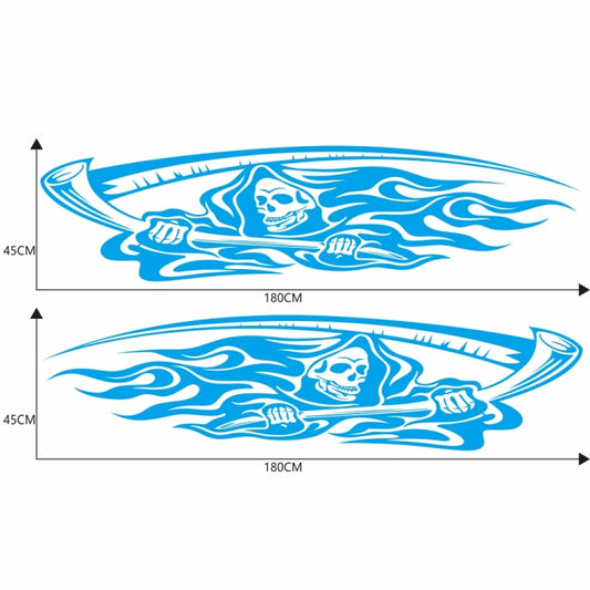 2 PCS/Set D-435 Grim Reaper Pattern Car Modified Decorative Sticker(Blue) by buy2fix