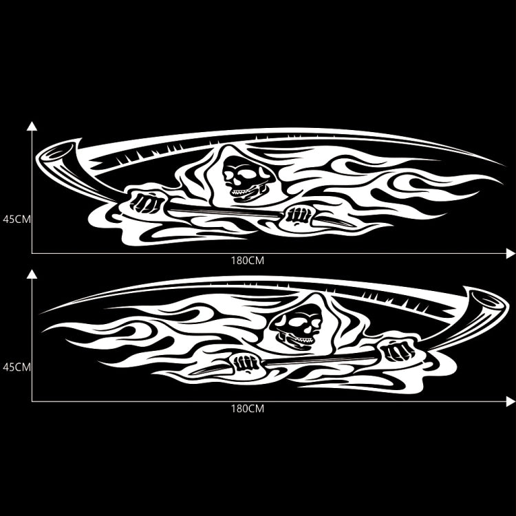 2 PCS/Set D-435 Grim Reaper Pattern Car Modified Decorative Sticker(White) by buy2fix