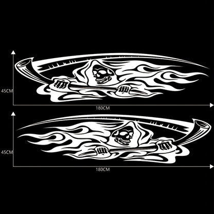 2 PCS/Set D-435 Grim Reaper Pattern Car Modified Decorative Sticker(White) by buy2fix