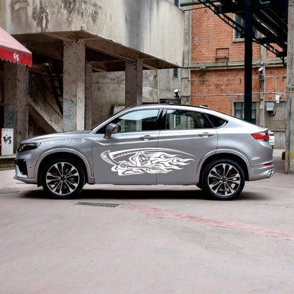 2 PCS/Set D-435 Grim Reaper Pattern Car Modified Decorative Sticker(White) by buy2fix