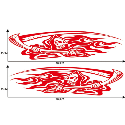 2 PCS/Set D-435 Grim Reaper Pattern Car Modified Decorative Sticker(Red) by buy2fix