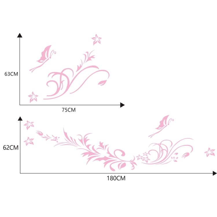 D-462 Butterfly Loves Flowers Pattern Car Modified Decorative Sticker(Pink) - In Car by buy2fix | Online Shopping UK | buy2fix