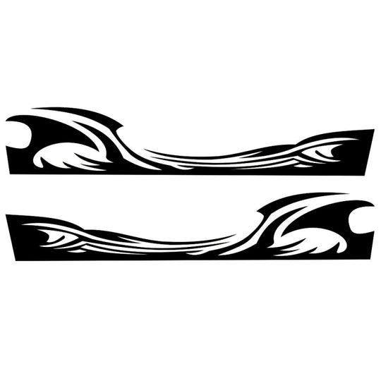 2 PCS/Set D-467 Waves Pattern Car Modified Decorative Sticker(Black)