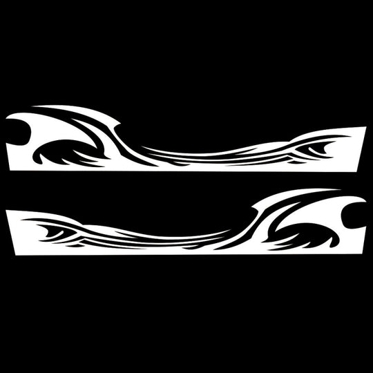 2 PCS/Set D-467 Waves Pattern Car Modified Decorative Sticker(White)