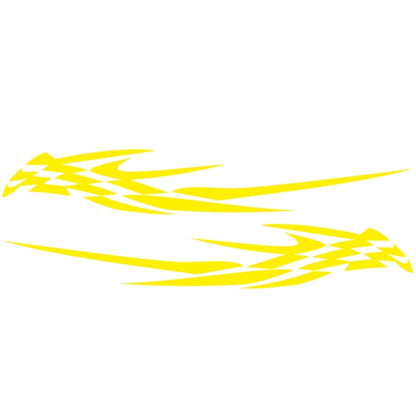 2 PCS/Set D-468 Checkered Totem Pattern Car Modified Decorative Sticker(Yellow) by buy2fix