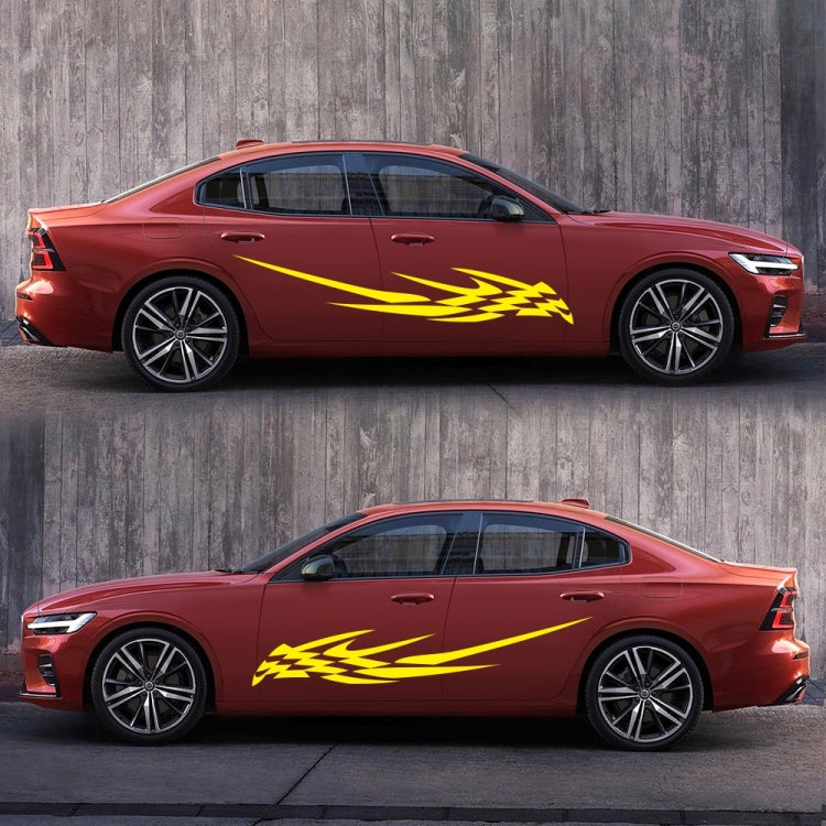 2 PCS/Set D-468 Checkered Totem Pattern Car Modified Decorative Sticker(Yellow) by buy2fix