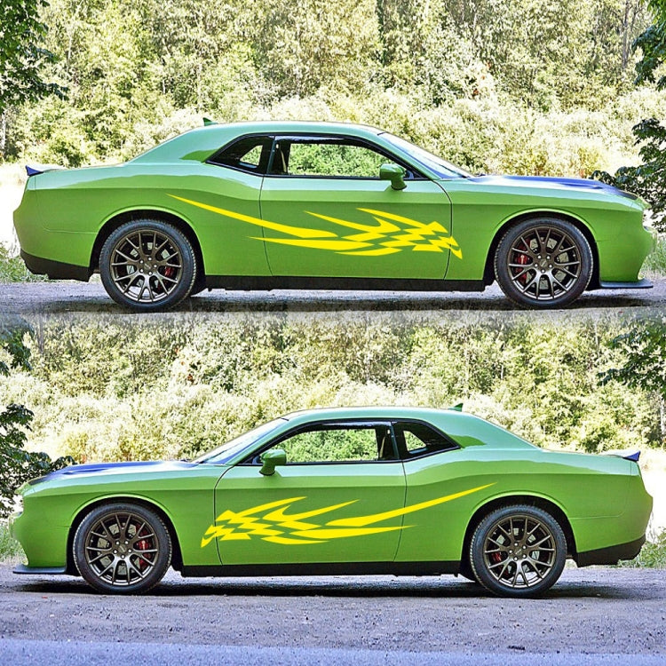 2 PCS/Set D-468 Checkered Totem Pattern Car Modified Decorative Sticker(Yellow) by buy2fix