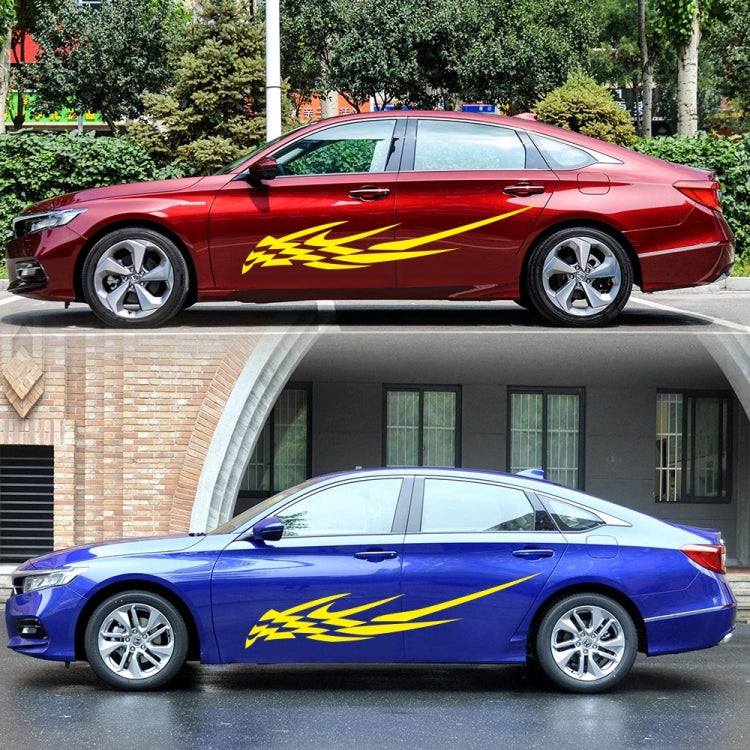 2 PCS/Set D-468 Checkered Totem Pattern Car Modified Decorative Sticker(Yellow) by buy2fix