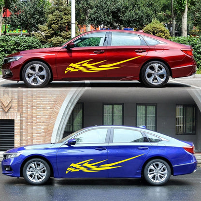 2 PCS/Set D-468 Checkered Totem Pattern Car Modified Decorative Sticker(Yellow) by buy2fix