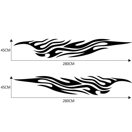 2 PCS/Set D-476 Fire Element Pattern Car Modified Decorative Sticker(Black) by buy2fix