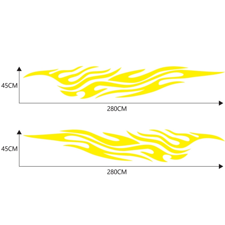 2 PCS/Set D-476 Fire Element Pattern Car Modified Decorative Sticker(Yellow) - In Car by buy2fix | Online Shopping UK | buy2fix