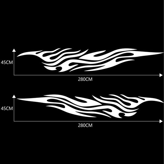 2 PCS/Set D-476 Fire Element Pattern Car Modified Decorative Sticker(White) by buy2fix