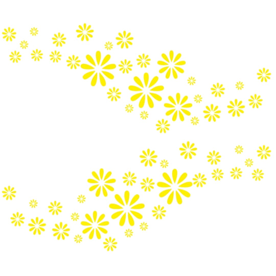 2 PCS/Set D-483 Flower Pattern Car Modified Decorative Sticker(Yellow)