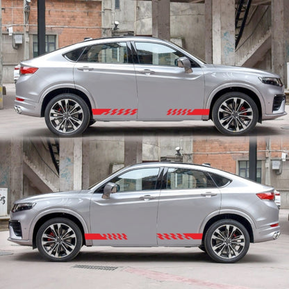 2 PCS/Set D-487 Stripe Pattern Car Modified Decorative Sticker(Red) by buy2fix