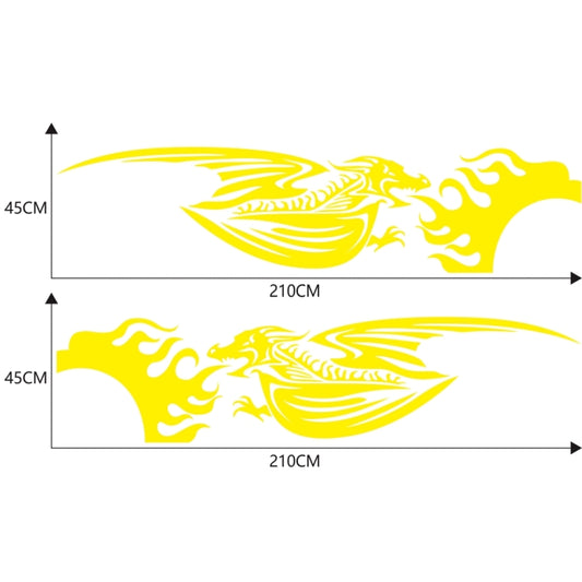 2 PCS/Set D-489 Fire-breathing Dragon Pattern Car Modified Decorative Sticker(Yellow) by buy2fix