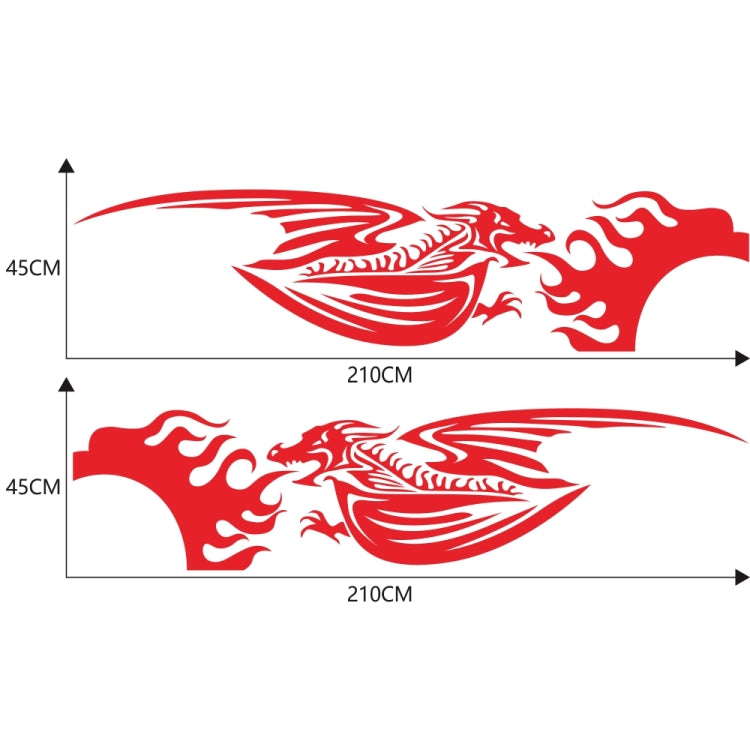 2 PCS/Set D-489 Fire-breathing Dragon Pattern Car Modified Decorative Sticker(Red) - In Car by buy2fix | Online Shopping UK | buy2fix