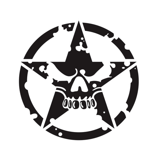 D-520 Star Pattern Car Modified Hood Decorative Sticker(Black)