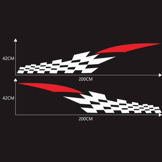 2 PCS/Set D-538 Checkered Totem Pattern Car Modified Decorative Sticker(White+Red) by buy2fix