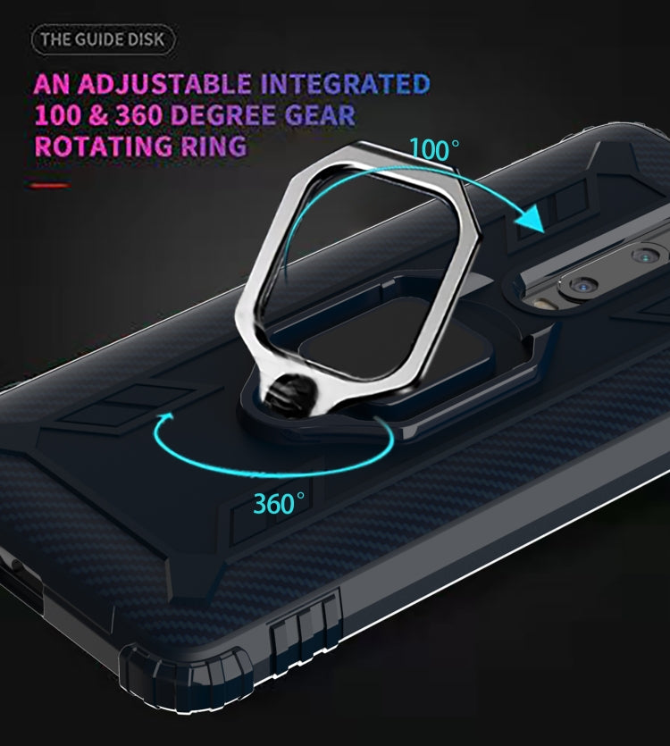 For Xiaomi 9T & 9T Pro & Redmi K20 & Redmi K20 Pro Carbon Fiber Protective Case with 360 Degree Rotating Ring Holder(Blue) - Xiaomi Accessories by buy2fix | Online Shopping UK | buy2fix