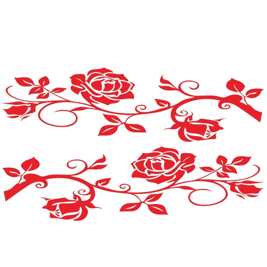 2 PCS/Set D-545 Rose Pattern Car Modified Decorative Sticker(Red)