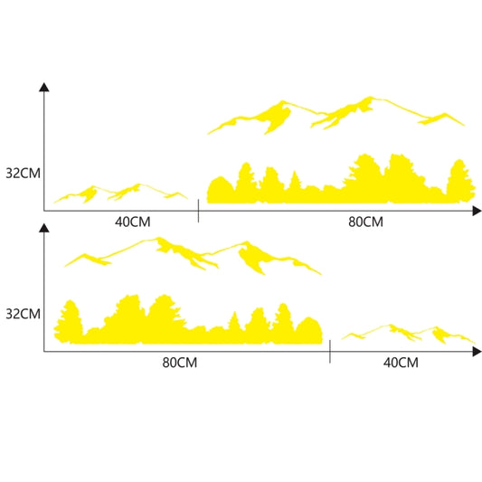 2 PCS/Set D-684 Mountain Totem Pattern Car Modified Decorative Sticker(Yellow) by buy2fix