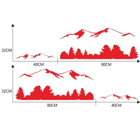 2 PCS/Set D-684 Mountain Totem Pattern Car Modified Decorative Sticker(Red) by buy2fix