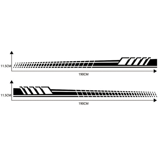 2 PCS/Set D-707 Striped Totem Pattern Car Modified Decorative Sticker(Black) by buy2fix