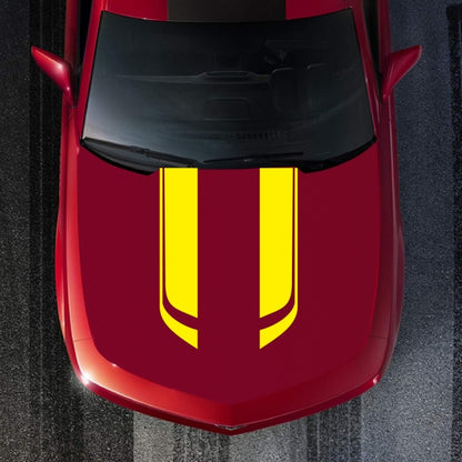 D-711 Stripe Pattern Car Modified Hood Decorative Sticker(Yellow) by buy2fix