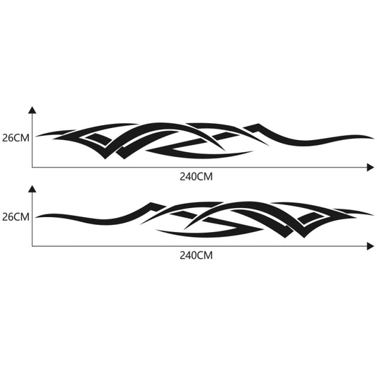 2 PCS/Set D-731 Totem Pattern Car Modified Decorative Sticker(Black) by buy2fix