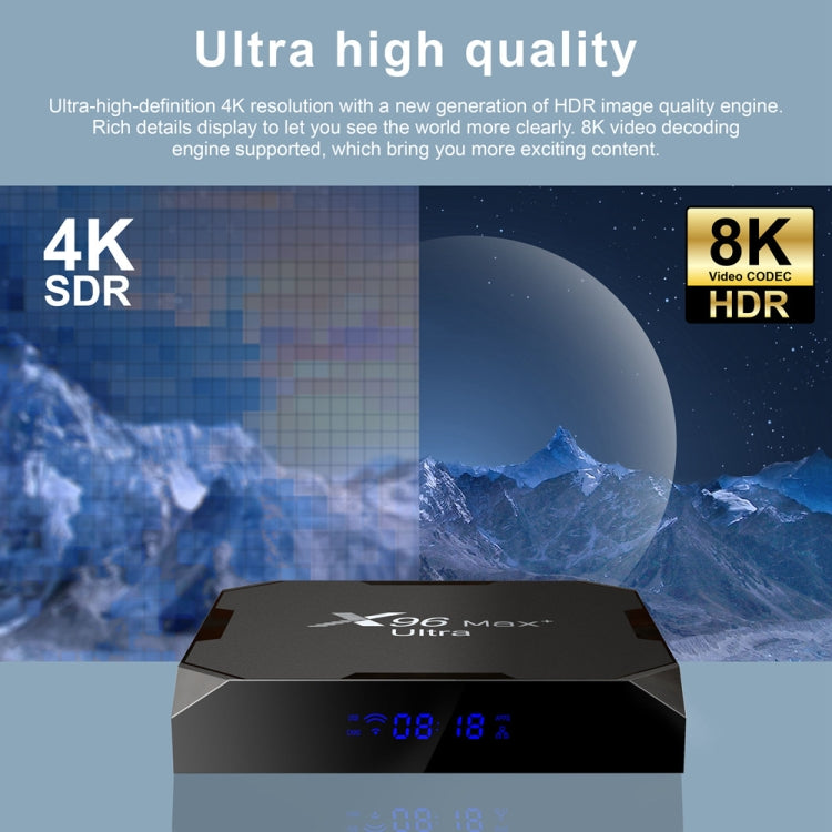 X96 Max+ Ultra 4GB+64GB Amlogic S905X4 8K Smart TV BOX Android 11.0 Media Player, Plug Type:AU Plug - Consumer Electronics by buy2fix | Online Shopping UK | buy2fix